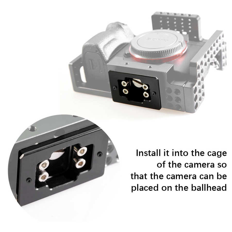 Universal Metal Quick Release Plate Tripod Ballhead Mount Adapter for DSLR Camera Supplies Quick Release Plate