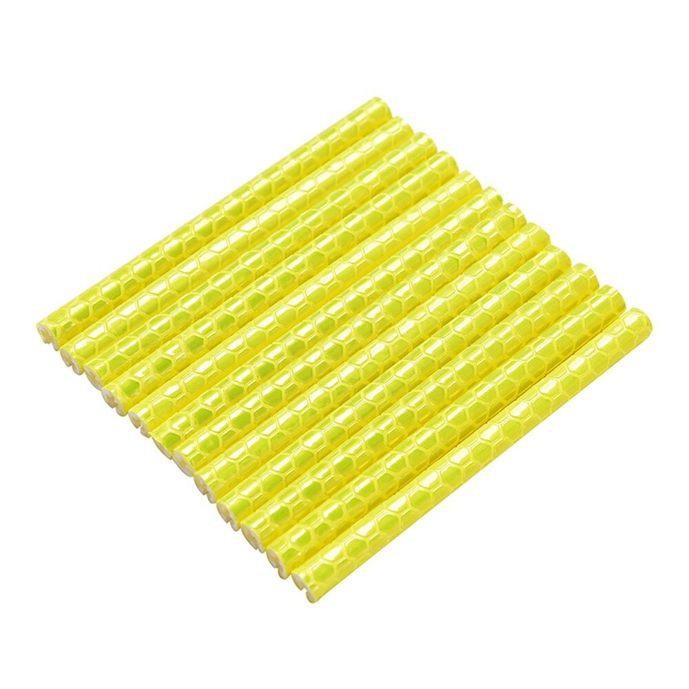 Kleurrijke 12Pcs Reflector Fiets Velg Sprak Strip Bike Mount Waarschuwingslampje Strip Buizen Bike Tire Reflecterende Decoartion: yellow