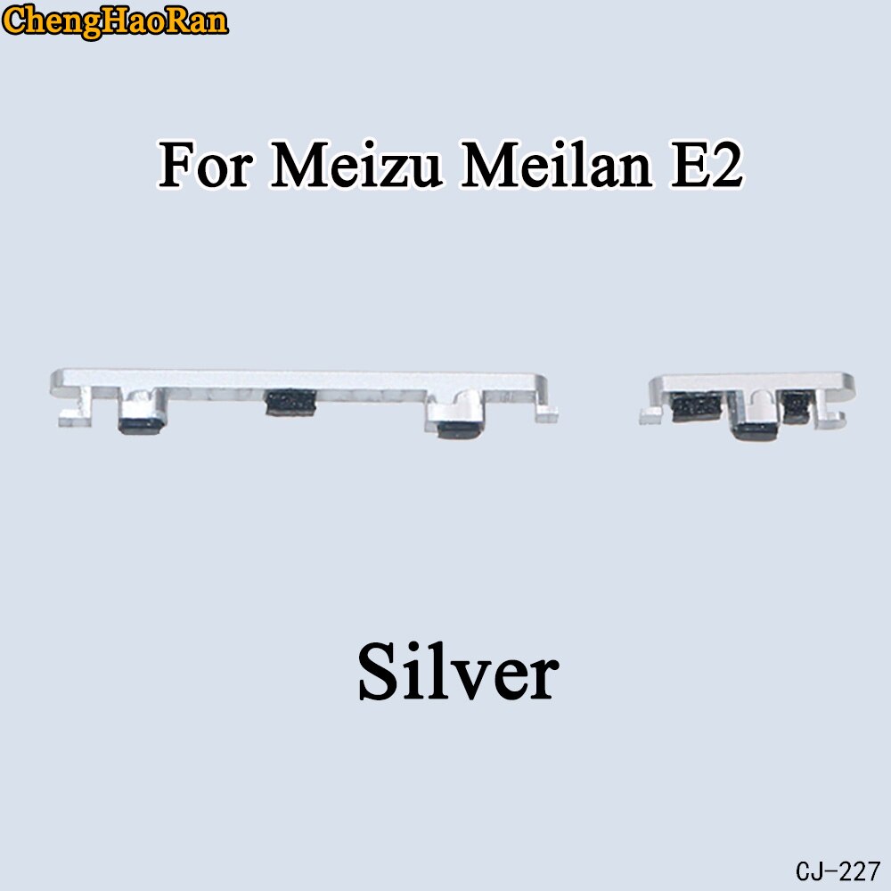 ChengHaoRan 1Pcs Side Button Power Key Replacement Spare parts For Maizu Meilan M15Plus E2: E2-Silver