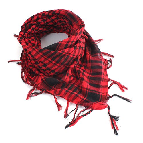 Unisex kevyt ruudullinen tupsu arabialainen aavikko shemagh keffiyeh huivi pashmina lämmin kashmirhuivi naisten huivit joulu: Punainen
