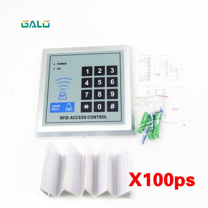 125khz RFID Keypad access control system digital keyboard door lock controller RFID card reader 5ps cards Access Control Keypads: 100ps card
