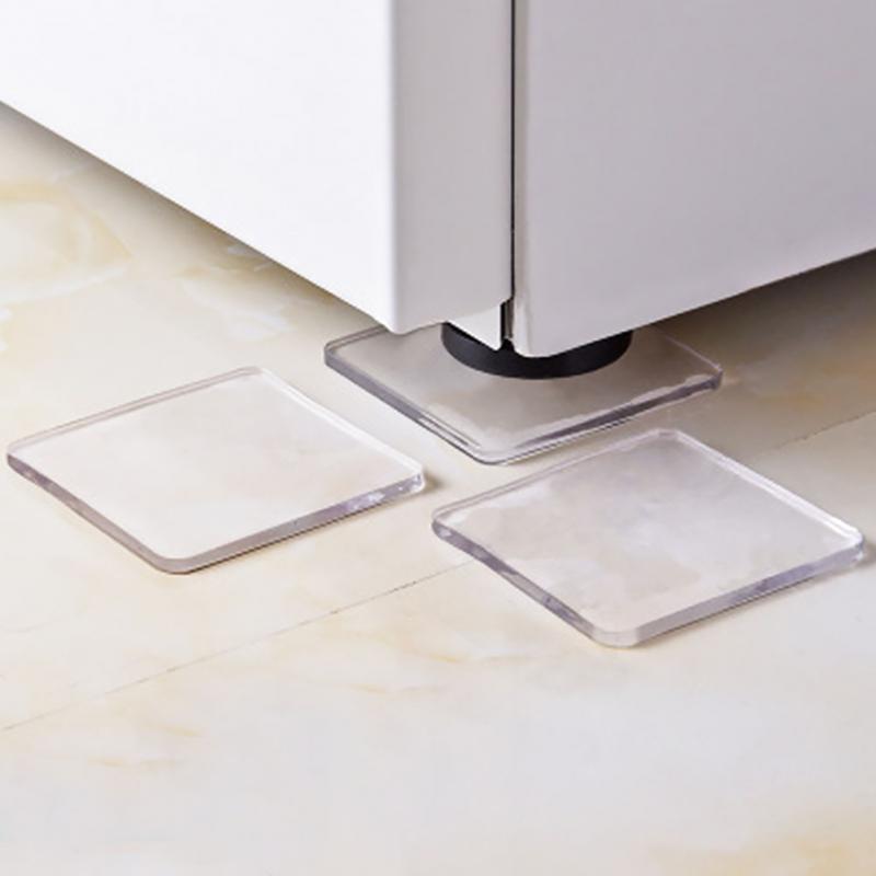 4 stks/set Transparante Wasmachine Siliconen Pad Draagbare Anti Trillingen Antislip Mat Shock Absorberende Pad