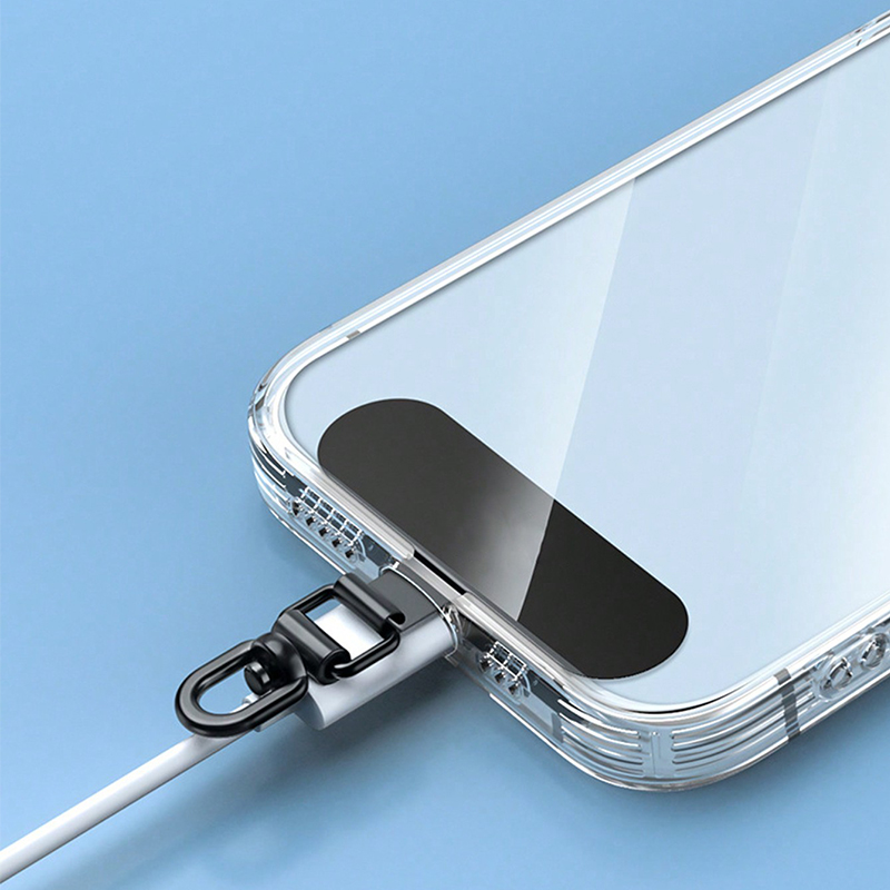 1pcs Upgrated 360 Rotatable Stainless Steel Phone Tether Tab Metal Patch Gasket Cellphone Lanyard Safety Connecter Piece