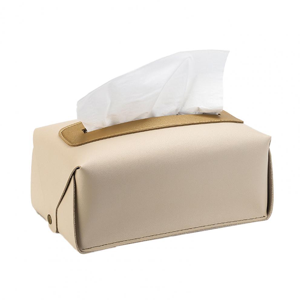 Household Tissue Box Holder Napkin Box Folding Waterproof Tissue Case Tissue Holder boite a mouchoirs коробка для салфеток: Beige