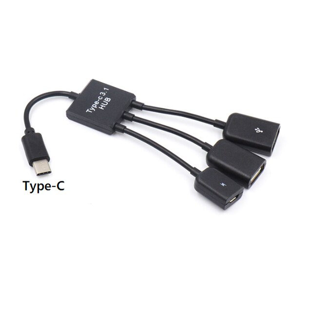 OTG 3/4 Port Micro USB Power Charging Hub Cable Spliter Connector Adapter For Smartphone Computer Tablet PC Data Wire: WHITE