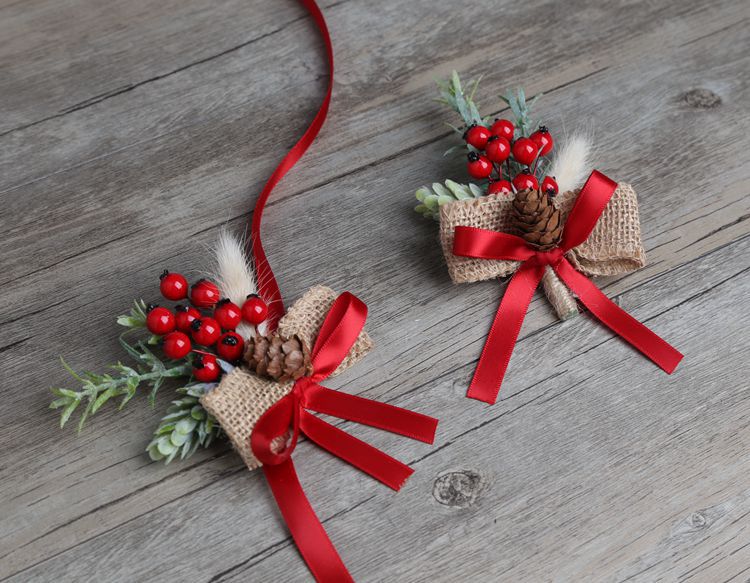 Skog älva bröllop blommor brudtärna handled blommor bästa man blomma tillbehör bröllop tillbehör  zr001: D-wrist-boutonnieres