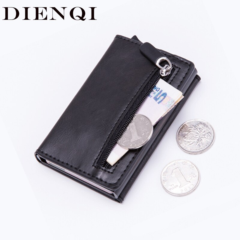 Dienqi Carton Fiber Kaarthouder Slanke Mannen Portefeuilles Trifold Rfid Blocking Slim Mini Portemonnee Kleine Metalen Purse Vallet Walet Magneet