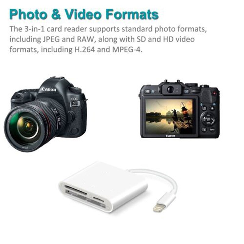 SD TF CF Kaartlezer Digitale Camera Kit Compatibel OTG Datakabel Hoeft niet APP Voor Apple iPhone iPad Mini /Pro Air iOS Bliksem