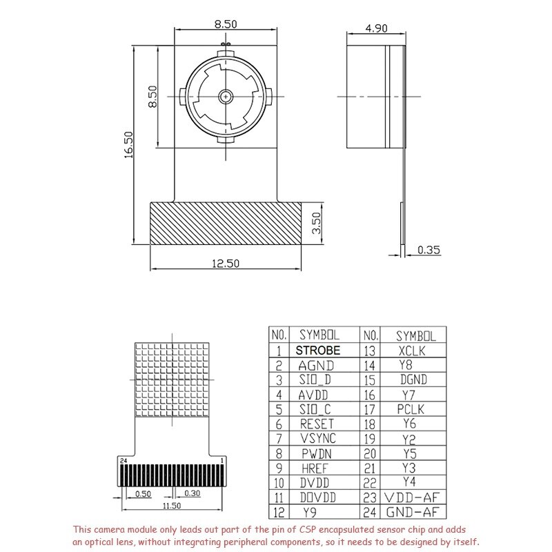 500W Pixel Camera Module OV5640-AF Auto Zoom Camera With Scan Recognition Function
