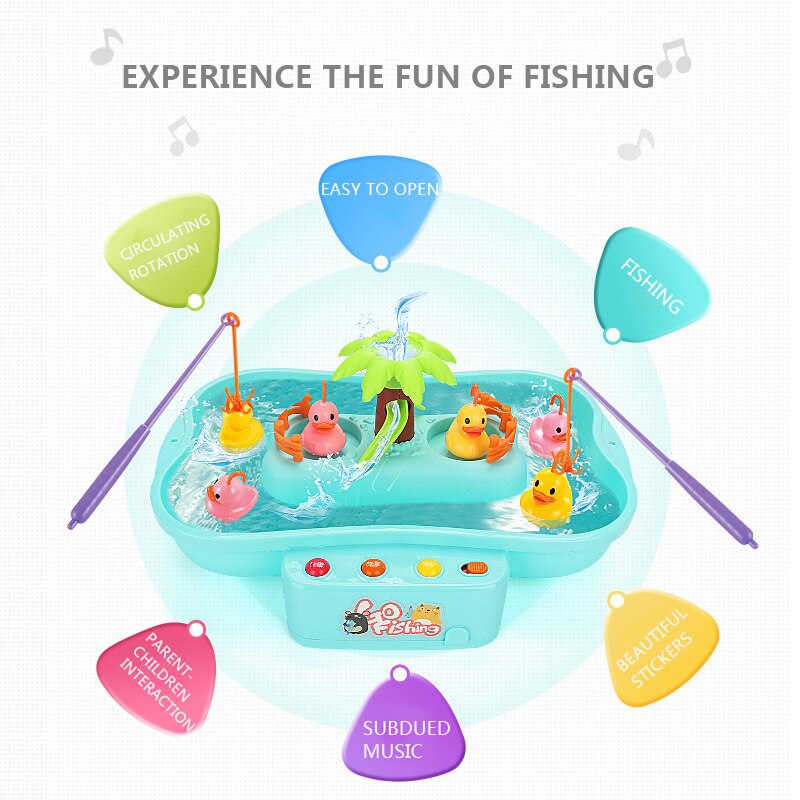 Kinder Wasser Spielzeug Elektrische Rotierenden Musik Multi-Funktion Hydrodynamischen Zyklus Angelrute Rod Spielzeug Für Kinder g l c