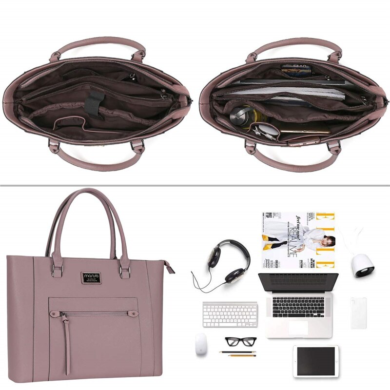 MOSISO Mode PU Lederen Laptoptas 14 15 15.6 inch Notebook Schoudertas Waterdichte Computer Handtas Aktetas Business Travel