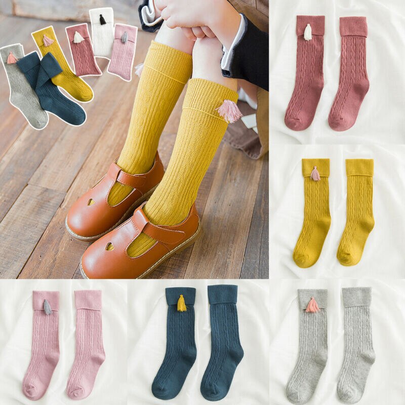 Baby Peuter Meisjes Katoen Knie Hoge Sokken Panty Been Warmer Kousen Voor 1-8Y Modieuze Lange Sokken