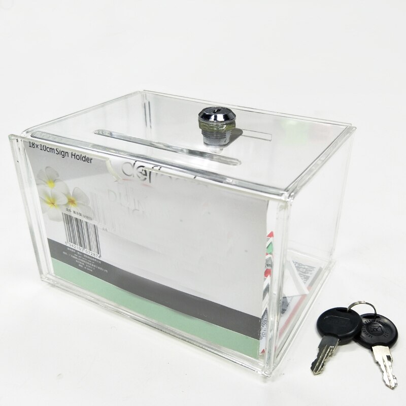 WSHYUFEI Counter Acrylic Donation Collection Box,perspex Charity Fundraising Box With Keylock Ygb-007