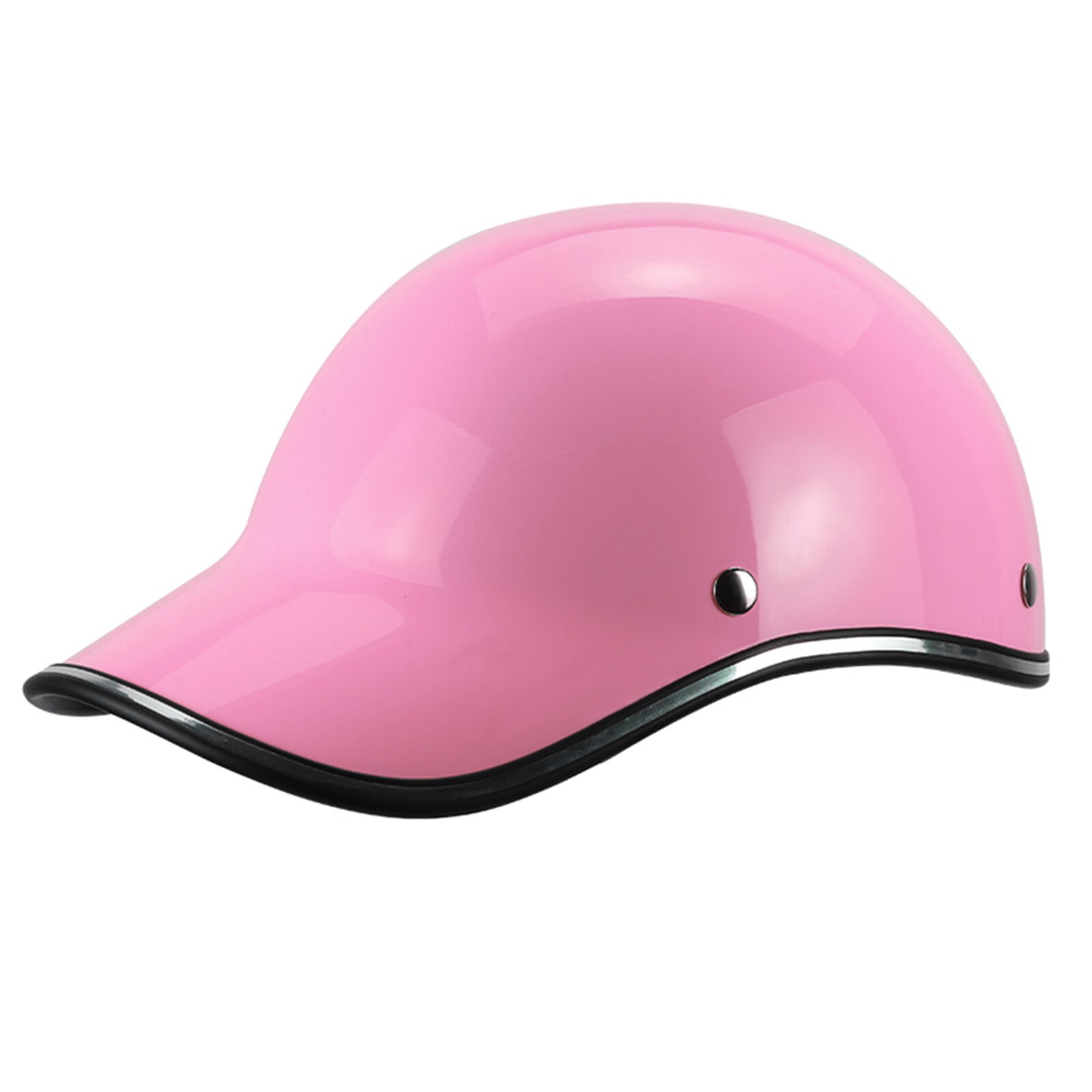 Motorcykel hjelm cykel cykel baseball cap hjelm halvhjelm cykelhjelm til mænd kvinder voksne cykeludstyr: Lyserød