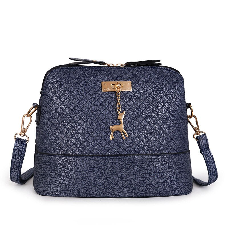 Bolso de mensajero para mujer, Mini bolsa con juguete de ciervo bolso con forma de concha, bolso de hombro,: Azul