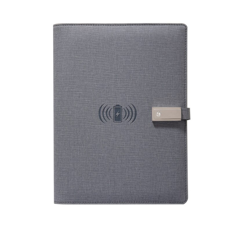 Power Bank – agenda A5 avec chargeur sans fil, 8000 MAh, agenda intelligent, reliure à feuilles mobiles, planificateur spiralé pour bureau