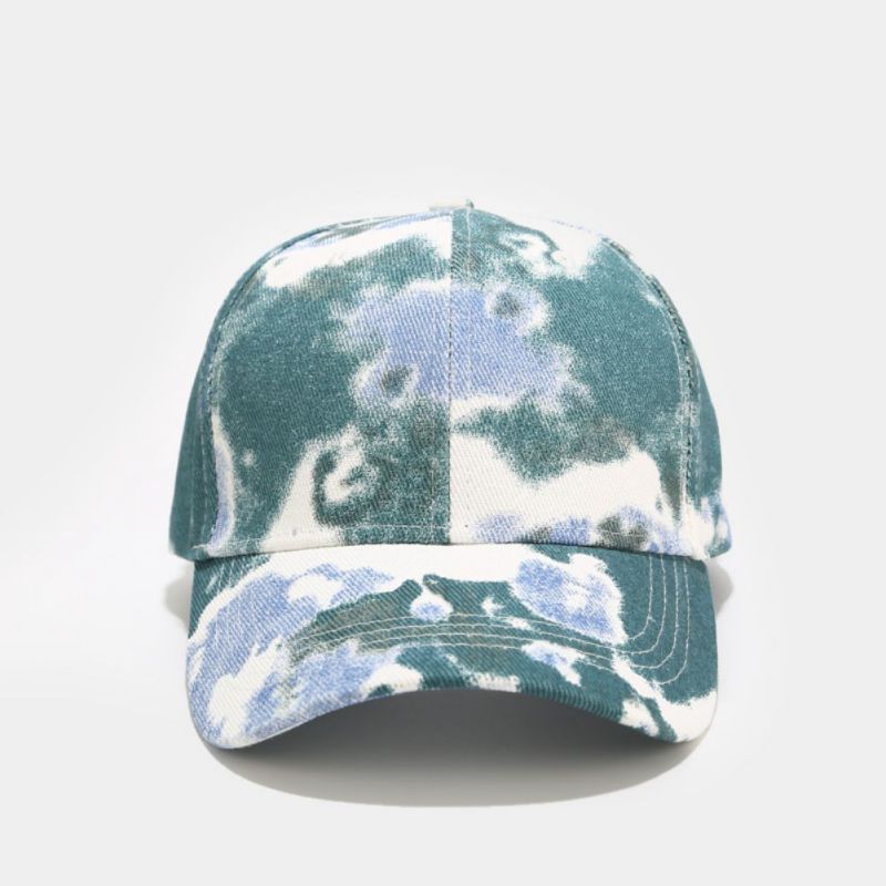 Outdoor wandelpetten katoen tie-dye denim hardloopkampeerpet heren en dames zomer zonnehoed