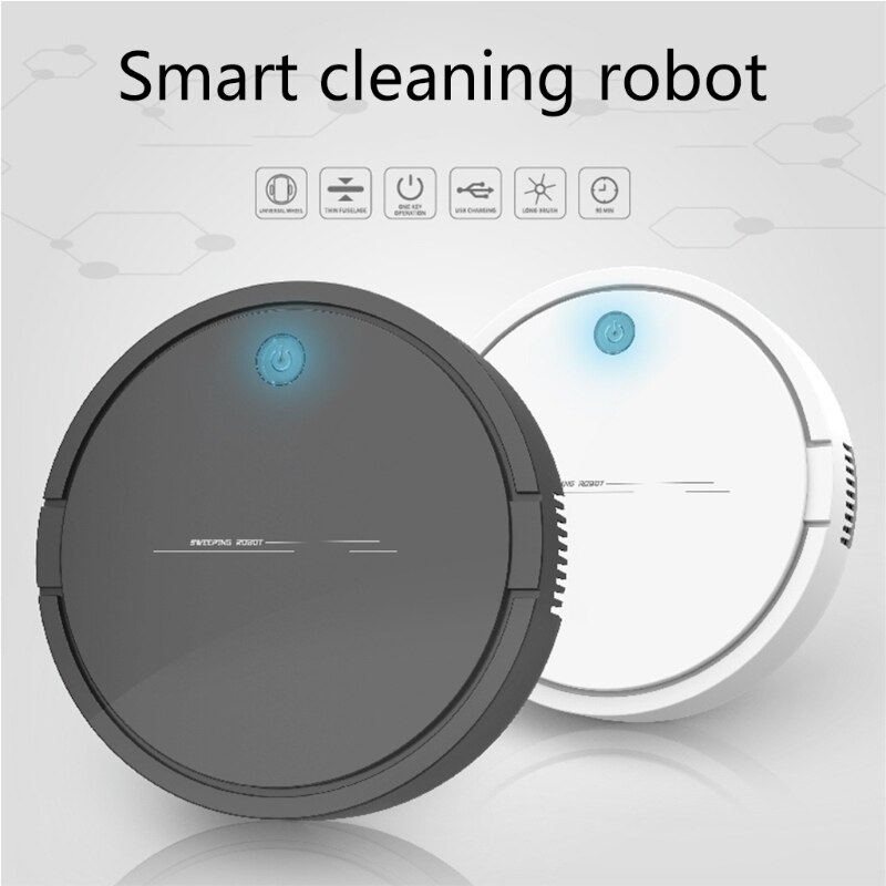Smart Robot Vacuum Cleaner 2-in-1 Mopping Sweeper Strong Suction Automatic Cleaning Rechargeable Anti-Crash Sweeping Robot for C