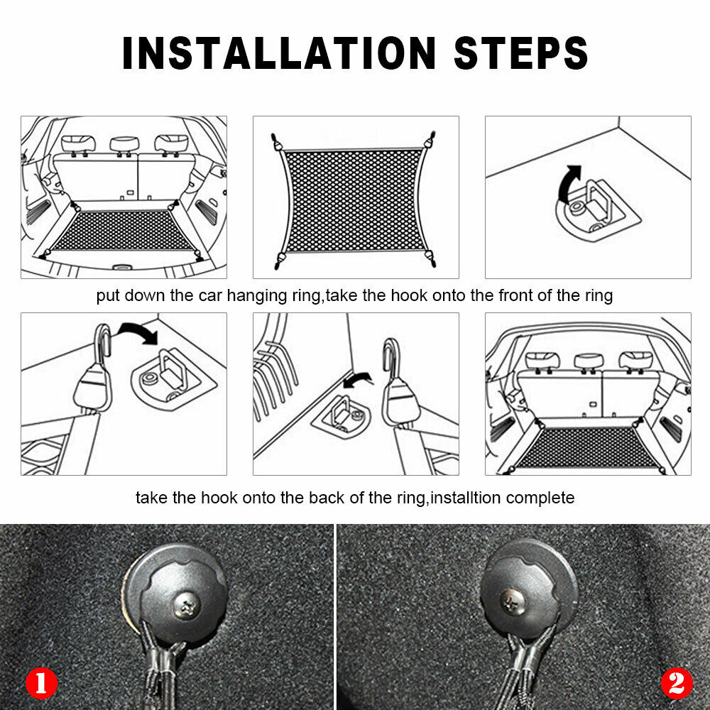 Large Car Cargo Net Nylon Elastic Mesh Luggage Storage SUV Pickup Truck 110*60cm