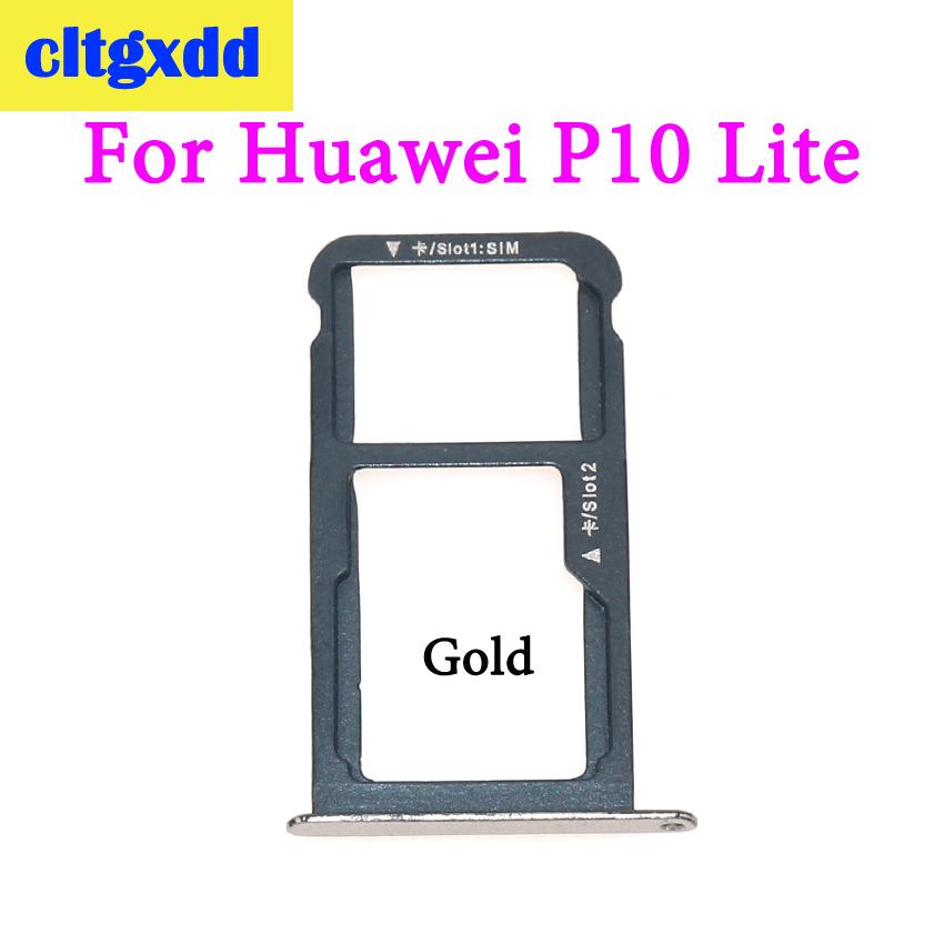 Cltgxdd 1 Uds. para Huawei P10 Lite P10 Plus bandeja de tarjeta SIM y bandeja de tarjetas Micro SD adaptador de ranura Dual SIM piezas de repuesto: For P10 Lite Gold