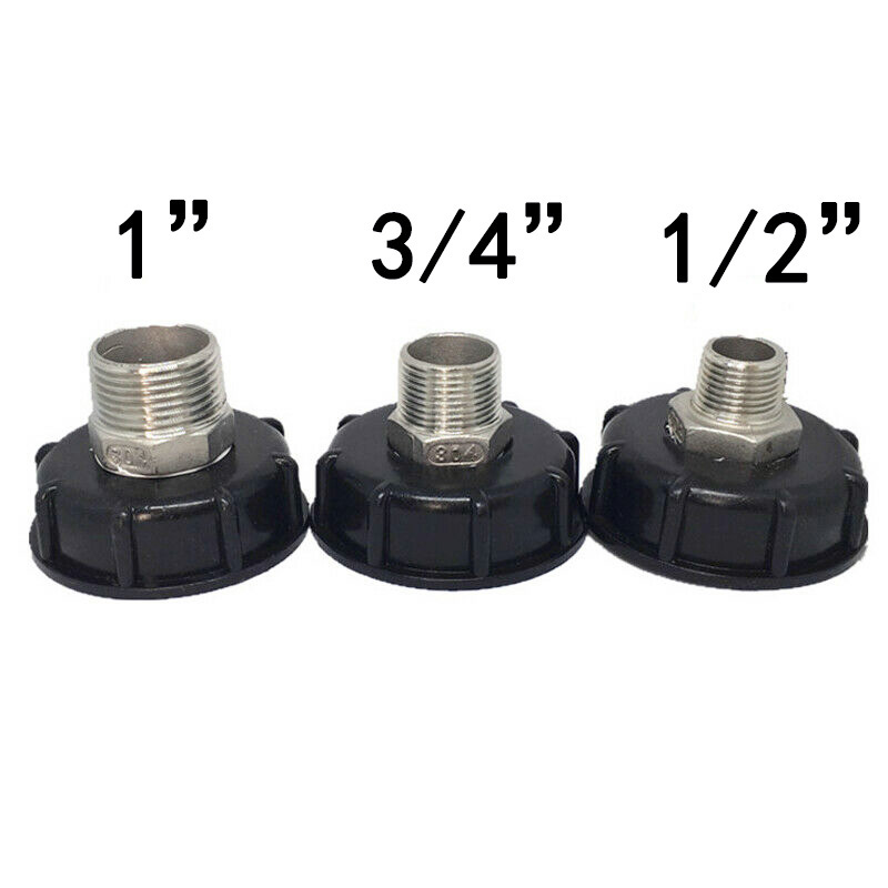 60mm Gewinde IBC Wassertank Adapter Garten Armaturen Ersatz 1/2 "3/4" 1 "Kunststoff Für IBC Container Abfluss Stecker S60x6