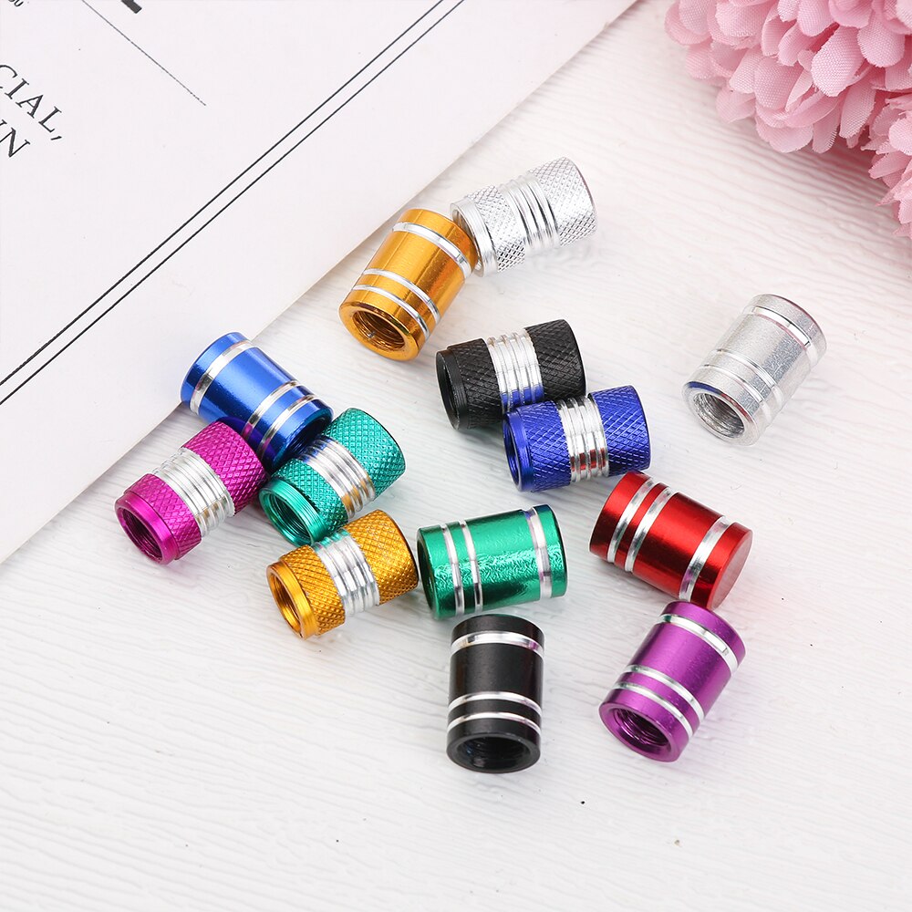 5pcs Universal Bike Valve Caps Dustproof Aluminum Alloy Schrader Valve Caps Motorcycles Trucks Cars Bikes