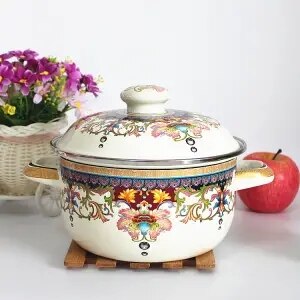 Enamel Thickened Enamel Soup Pot 18/20/22/24/28cm Steamer Milk Pot Stew Pot Boiling Traditional Chinese Medicine Kettle General: 18CM  1.8L