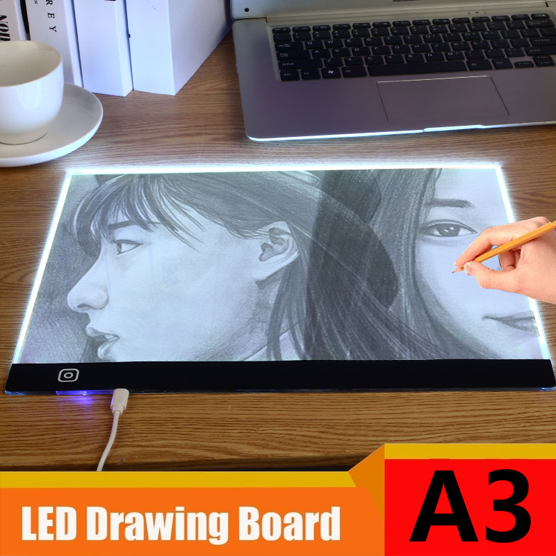 Mini A3 Draagbare Digitale Tekening Grafische Tablet Touch Control Dimbare Grafische Tekening Tablet Usb Led Light Box Kopie Boord Pad