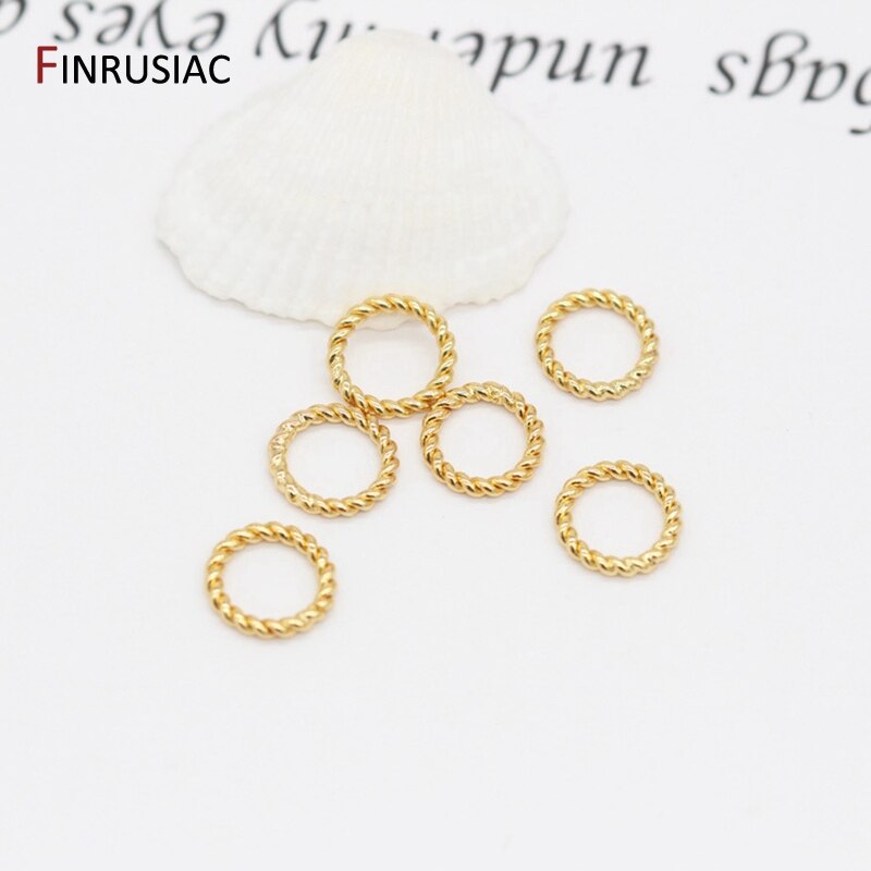 Jewelry Making Connector Ring 14k Gold Plated Round Twist-Style Closed Ring Findings DIY Necklace Earring Components