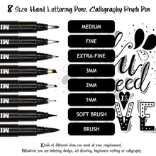 8Pcs Micron Neelde Drawing Line Calligraphy Pen Hand Lettering Pens Waterproof Pigment Sketch Markers Pen For Art Supplie