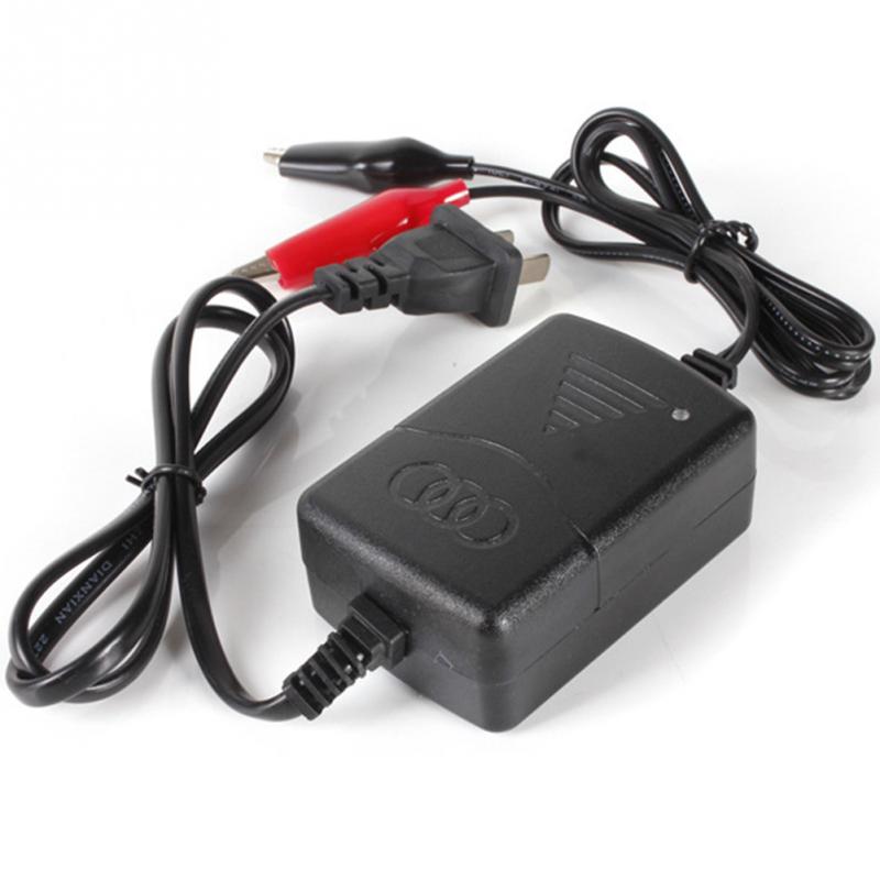 Black 12V Lead-acid Battery Trickle Charger Full Automatic Car/Van/Motorcycle Intelligent Battery Charger
