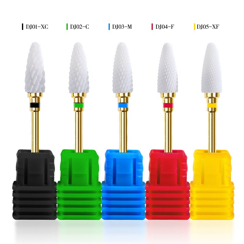 1PC Nail Cone Tip Ceramic Drill Bits Electric Cuticle Clean Rotary For Manicure Pedicure Grinding Head Sander Tool TSLM2