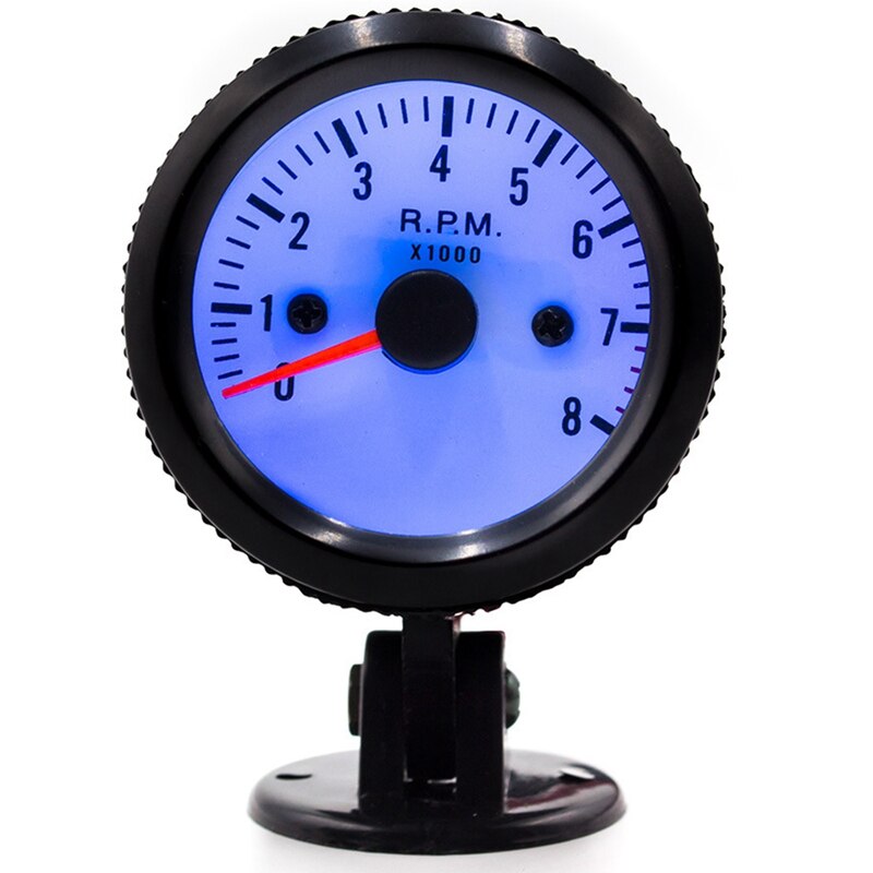 Universal 2 inch 52mm 12V Blue LED 0-8000RPM Car Tachometer Tach Gauge Meter with Bracket