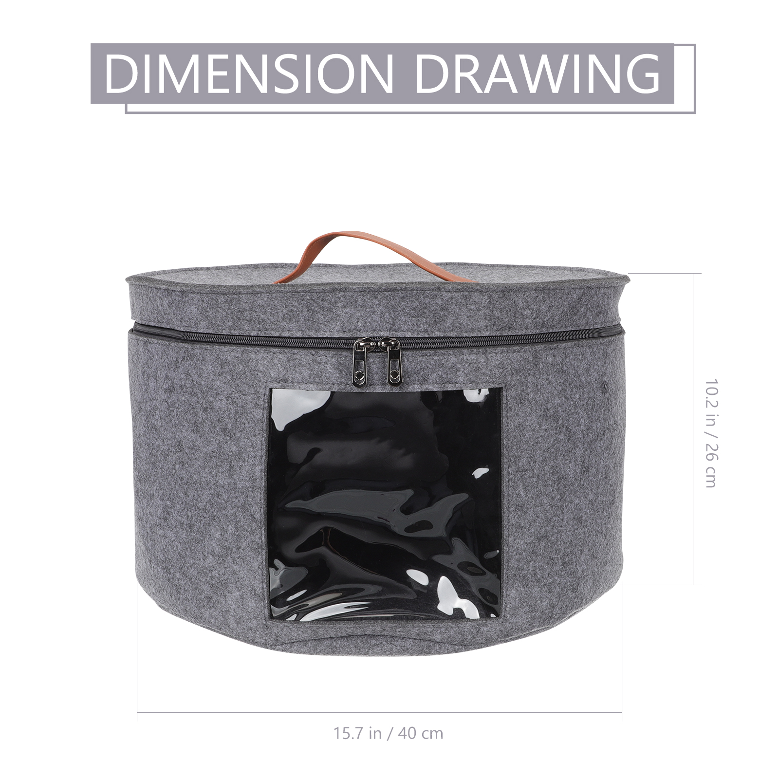 Bärbar hattförvaringslåda resa rund hink ganizer med lock non-woven tyg för filtstrandhattar klädtillbehör