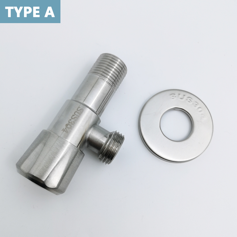 304 Stainless Steel Matt Brushed Metal Angle Valve G1/2 Water Heater Toilet Inlet Stopper for Fauce: A