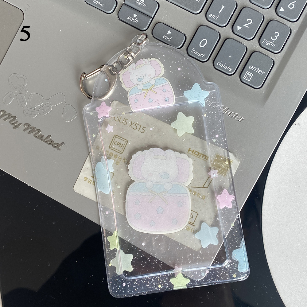 Neue Ins Glitter Star Transparent Kpop Fotokartenhalter 3-Zoll Idol Karte Schutzhülle Fotohüllen Schlüsselanhänger ID Bankkartenhülle