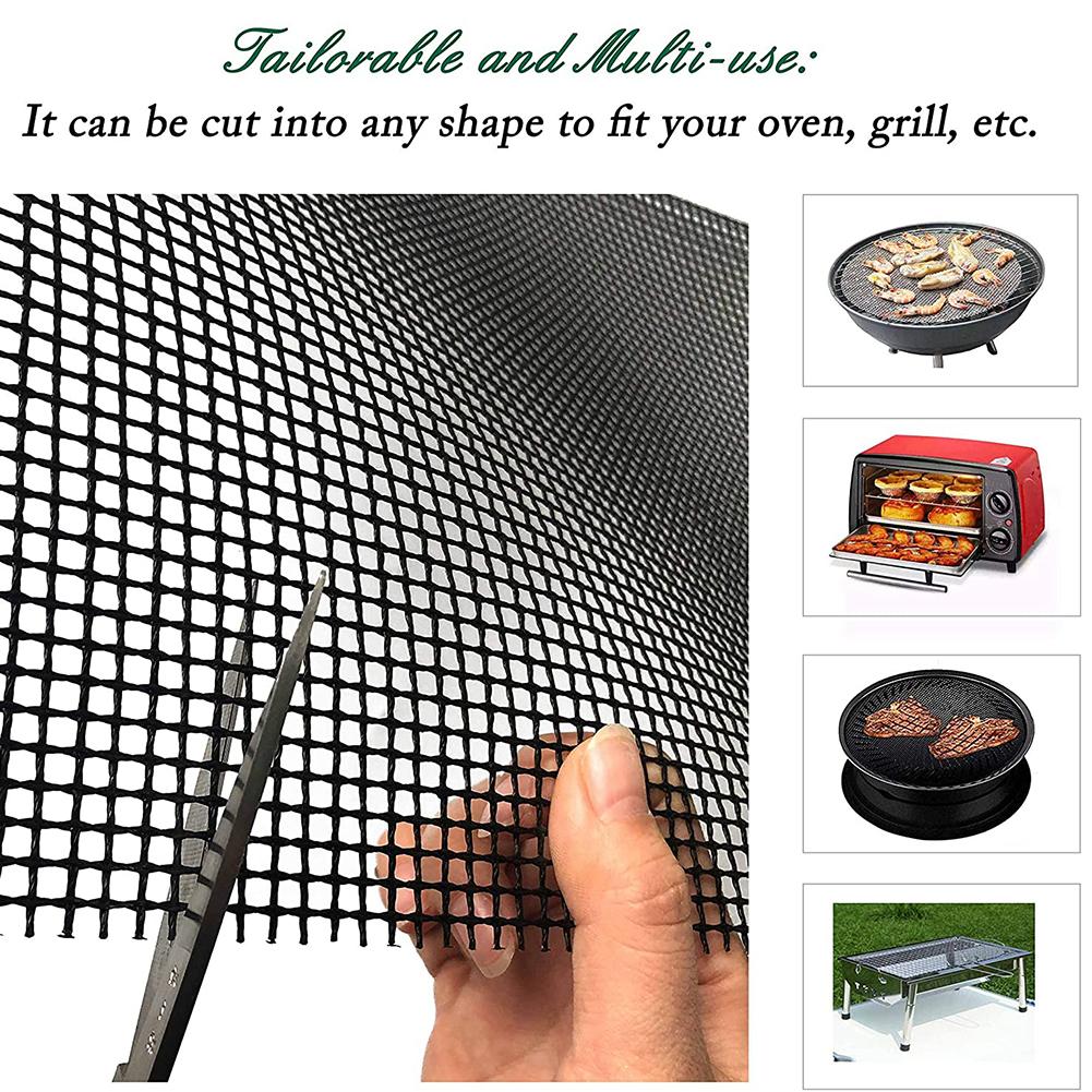 Bbq Grill Mesh Hittebestendige Herbruikbare Non-stick Grill Mat Ovens Grill Hoge Veiligheid Grid Vorm Voor Outdoor Picknicks bbq Gereedschap