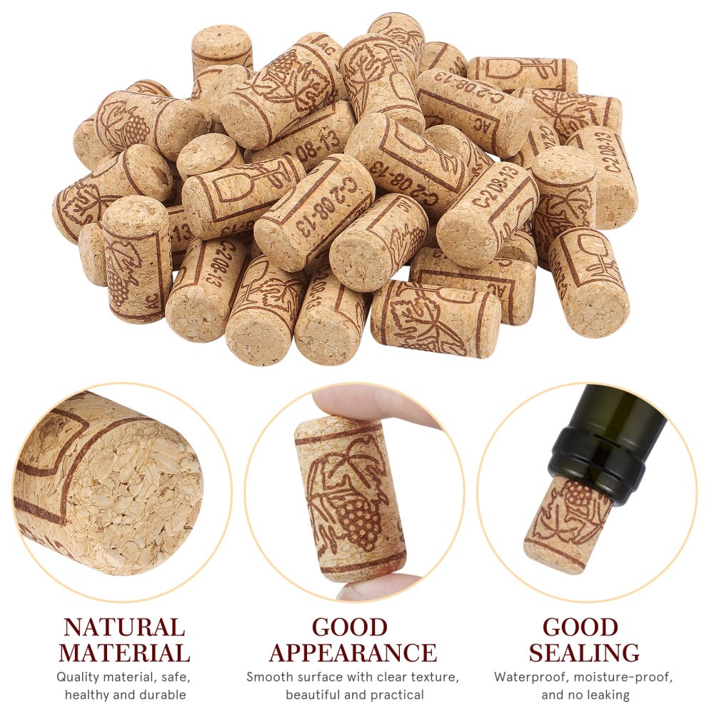 BESTONZON 100pcs Natural Corks Natural Cork Stoppers Craft Replacement Corks Sealing Cover for and Beer