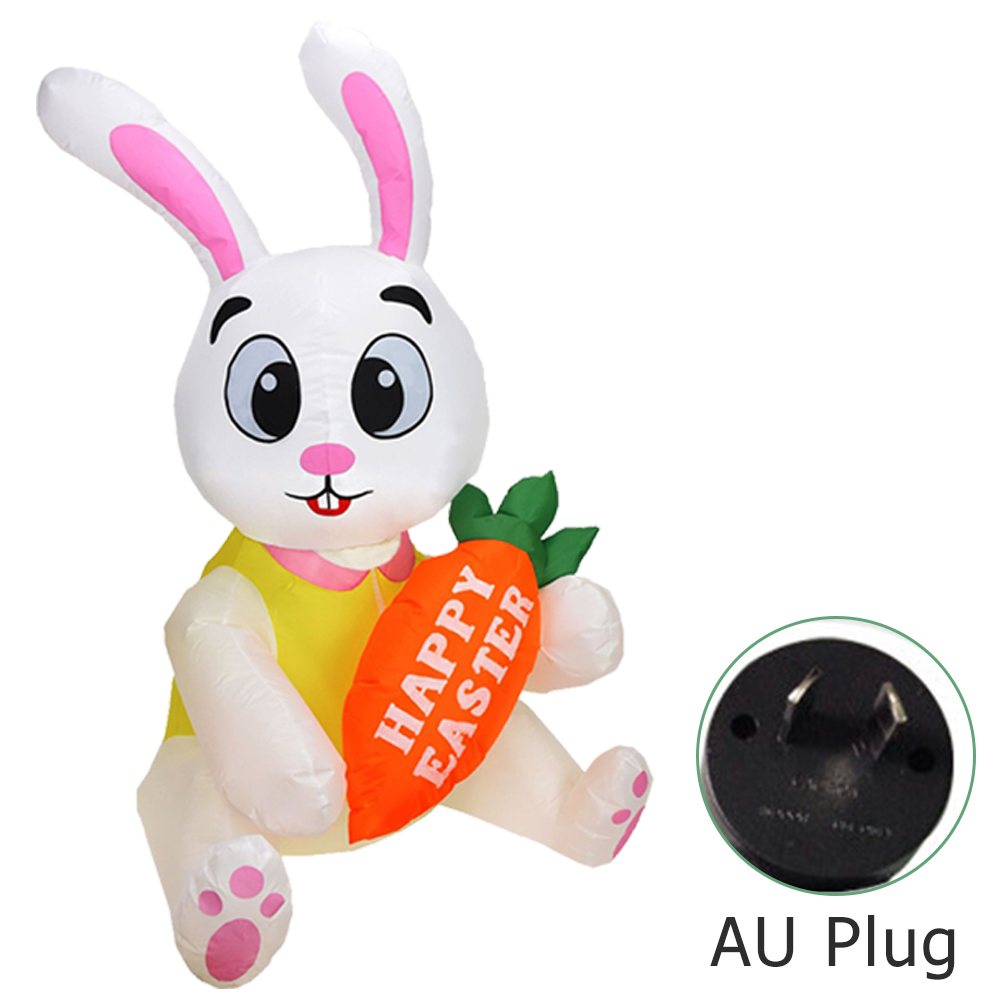 Inflatable Easter Swing Rabbit Toys with Build-in LED Luminous Bunny Decor 2022 for Home Outdoor Party Prop US/UK/AU/US Plug