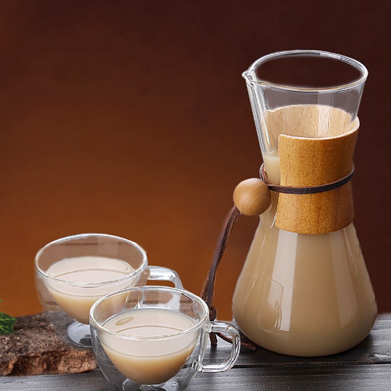 Classic Glass Coffee Pot Espresso Coffee Maker Simple Style Pour Over Coffeemaker Coffe Machine Filter 400ml