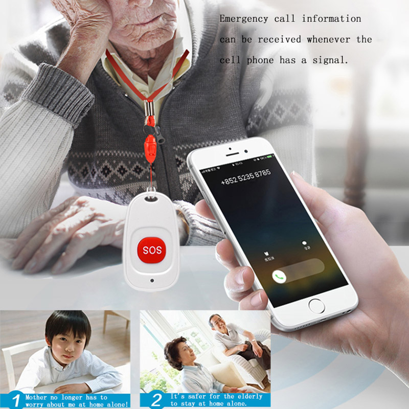 SOS Button Wireless Waterproof Emergency Help Alarm Switch for Kids Old JLRJ88