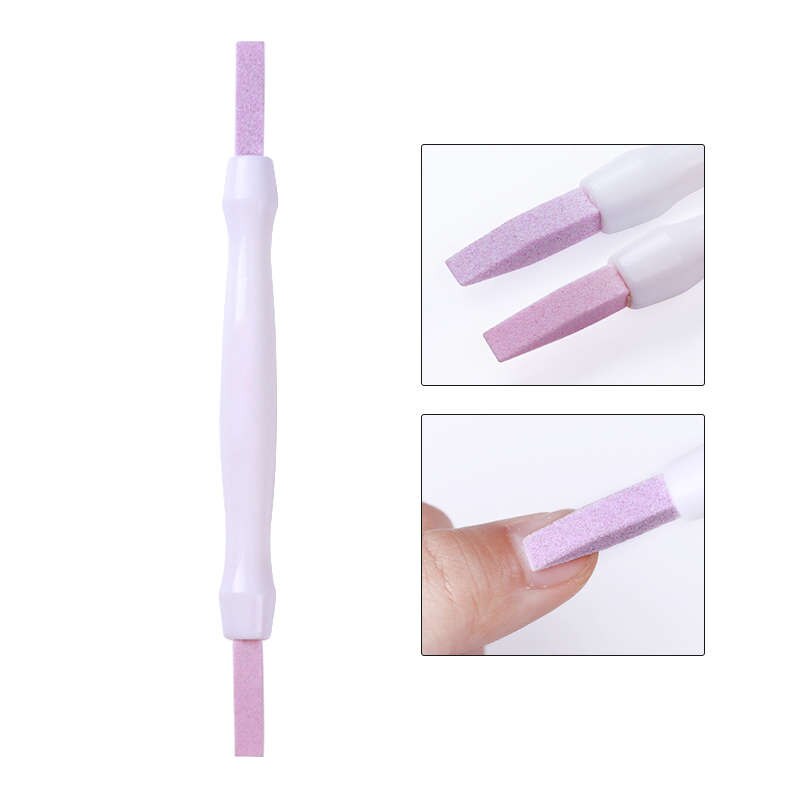 Empujador de cutículas para uñas, 1 unidad, blanco y negro, cabeza de cuarzo, exfoliante, piedra, Palito para cutícula, pluma, cuchara, corte, manicura, pedicura, herramientas para cuidado de uñas