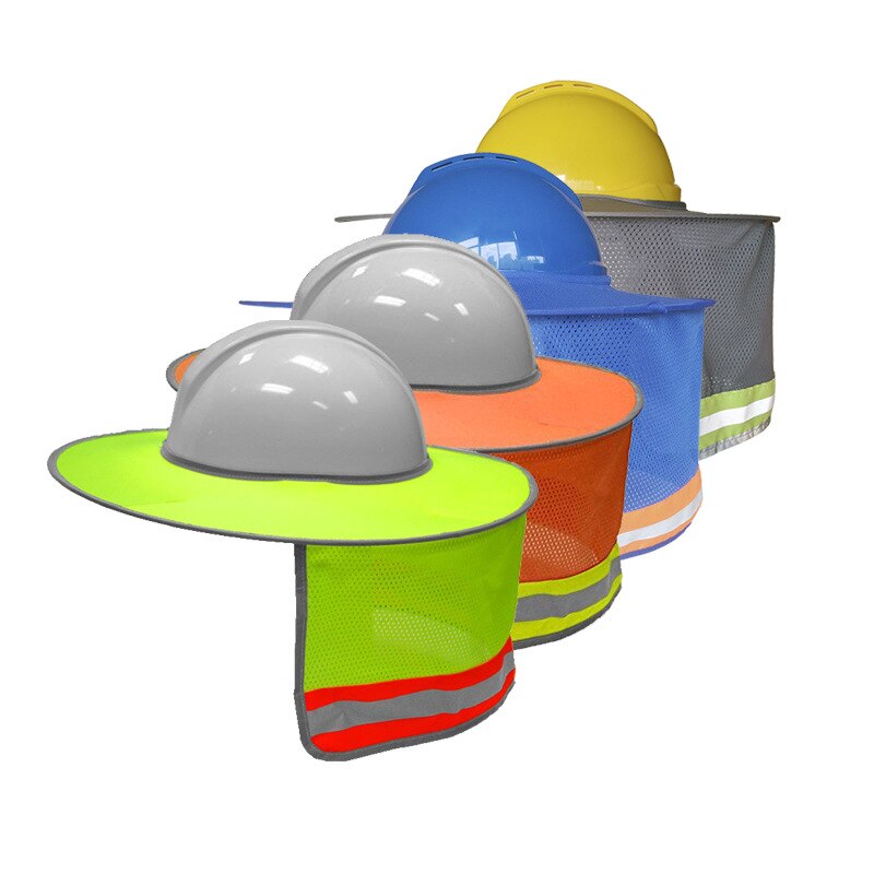 Parasole per lavori all'aperto, casco di sicurezza, protezione per il collo, striscia riflettente, casco protettivo, scudo, cappello solare
