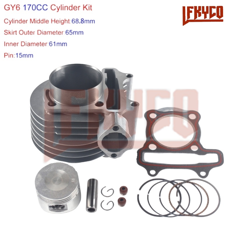 Kit de cilindro de Motor de motocicleta de 52,4mm-63mm para GY6 125CC 150CC 155CC 158CC 170CC 175CC 180CC ATV piezas de Scooter Motoblock: Azul