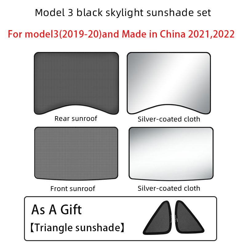 For tesla model 3 2022/model Y Glass roof Sunshade Front Rear Sunroof Skylight Blind Shading Net sunroof sunshade