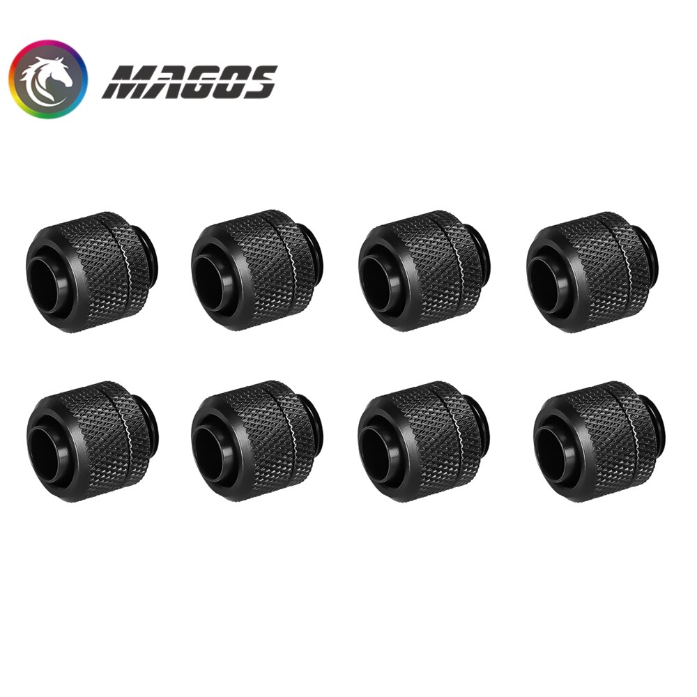 8 Stck Schlauch Hand Kompression passend zu, weiche Rohr Stecker Verwendet Für 3/8&#39;&#39; PVC Rohr 9,5x12,7mm Computer Wasser Kühlung, Schwarz/Silber: 8Stck Schwarz