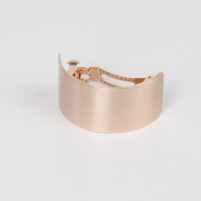 Ladies Solid Metal Hair Pins Girls Spring Clip Hair Stick Curved Hair Jewelry Hair Accessories Headwear Women Headdress: Rose gold-S