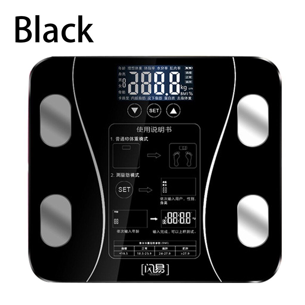 Bathroom Scales Floor Body Smart Electric Digital Weight Health Balance Scale Toughened Glass LCD Display 180kg/50g: Red
