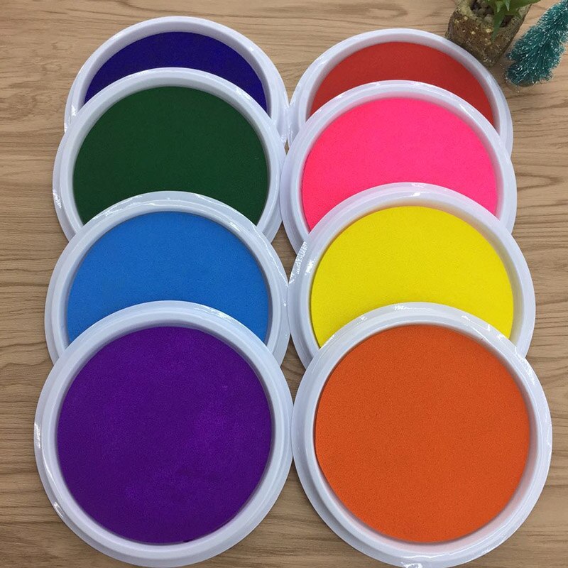 1Pcs Kindergarten Kids Palm Fingerprint Ink Pads Non-Toxic and Washable Children Fingerprint Stamp Pads Wedding Signature