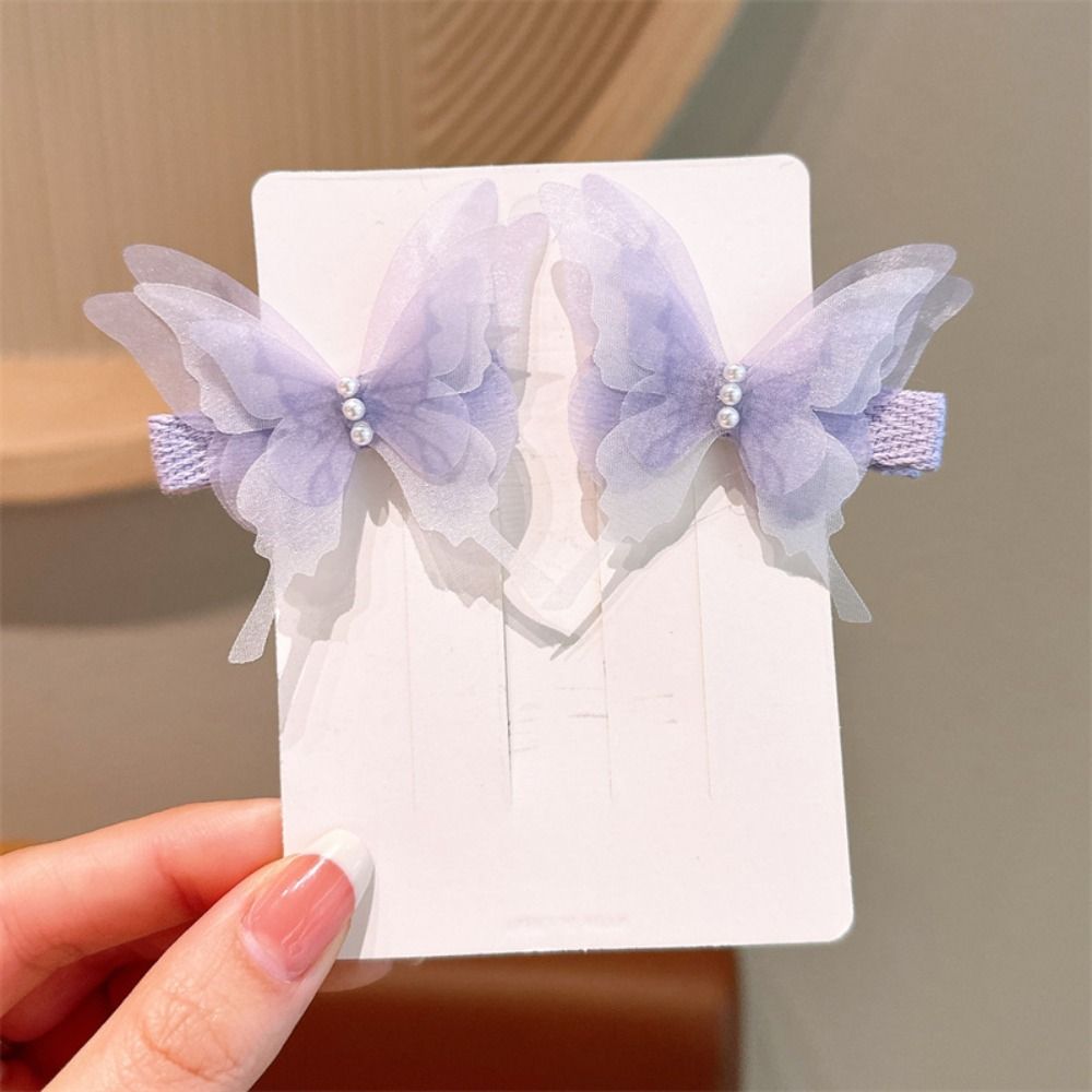 Horquilla de para niña, tocado de joyería, , tocado para mujer, accesorios para el cabello con forma de mariposa para el sudor: Lavanda